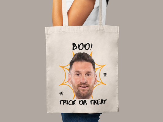 Messi Halloween Cotton Canvas Tote Bag