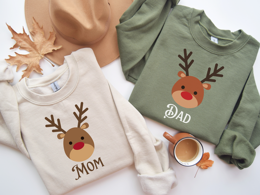 Personalized Family Christmas Reindeer Sweatshirt