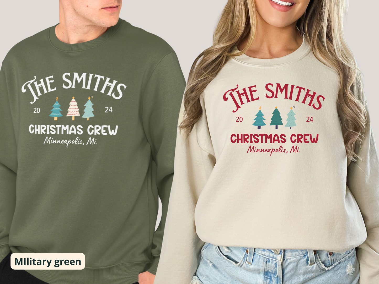 Custom Family Christmas Crew Sweatshirt