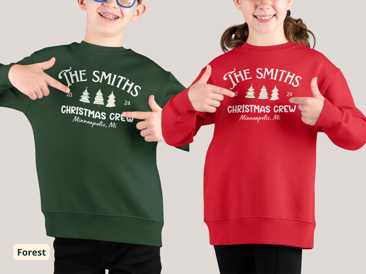 Custom Family Christmas Crew Sweatshirt