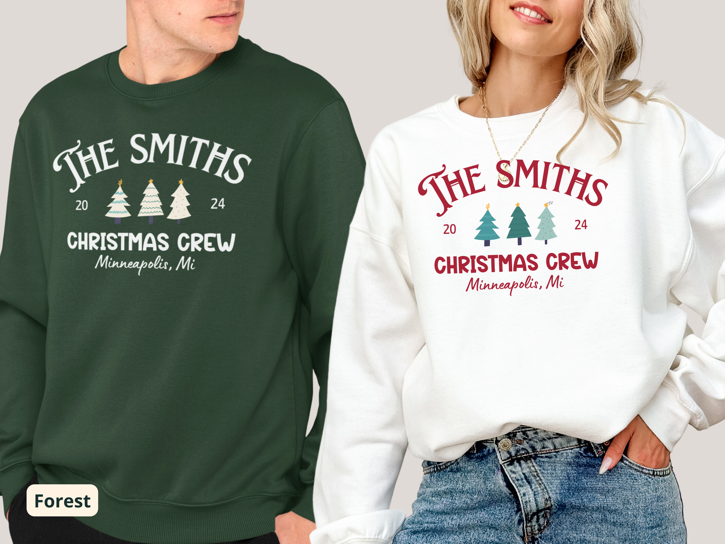 Custom Family Christmas Crew Sweatshirt